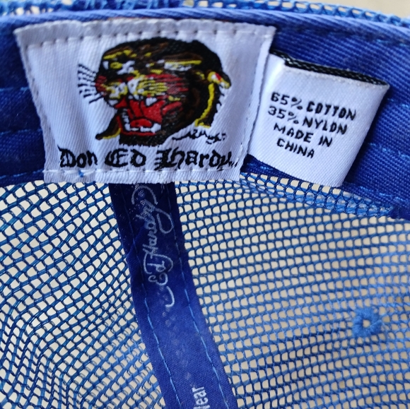 New Vintage Ed Hardy by Christian Audigier Embroidered Rhinestone Trucker Hat. - Picture 13 of 16